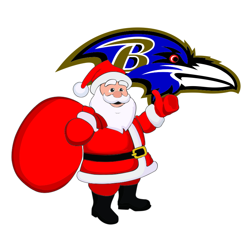 Baltimore Ravens Santa Claus Logo iron on paper